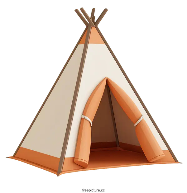 [Transparent Background PNG]Cartoonish Illustration of a Teepee Tent