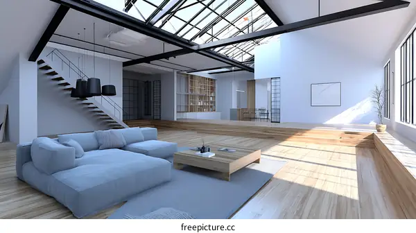 Modern Industrial Loft Apartment Interior Design