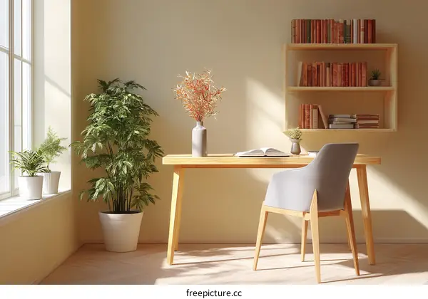 Cozy Home Office Space with Natural Light