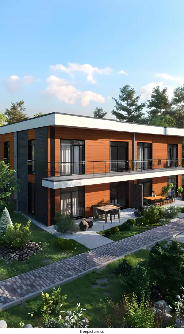 Modern Duplex Home with Landscaped Yard