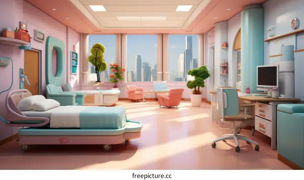 Modern Hospital Room Interior Design for Healthcare Facility