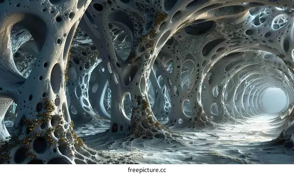 Surreal Landscape of an Alien Cave