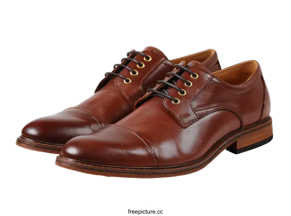 [Transparent Background PNG]Pair of Brown Leather Formal Shoes