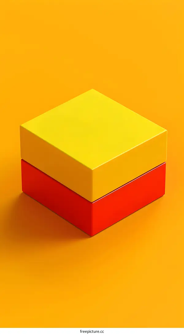 Red and Yellow Stacked Boxes on Yellow Background