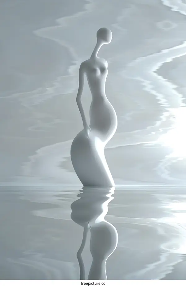 A 3D rendering of a pregnant woman