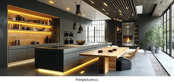 Modern Minimalist Kitchen Dining Area Design