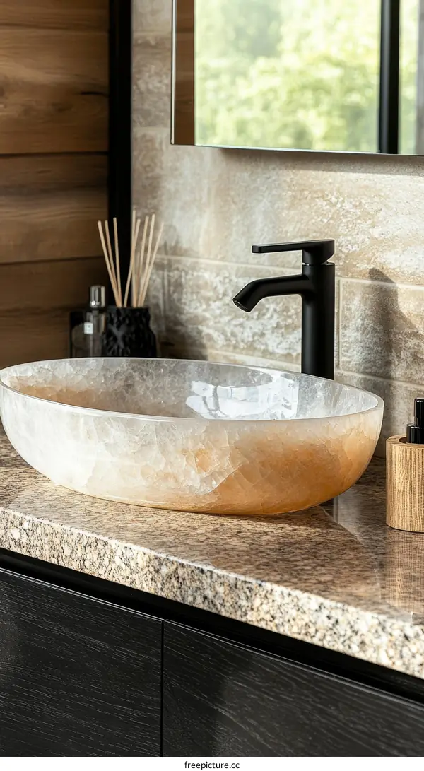 Modern Bathroom Sink with Granite Countertop