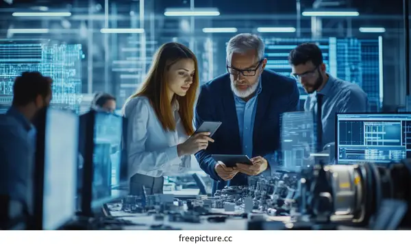 Teamwork in a High-Tech Design Engineering Room