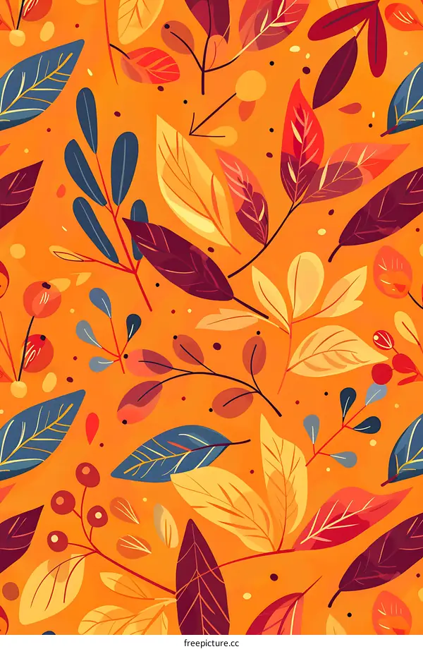 Autumn Leaves Seamless Pattern Design