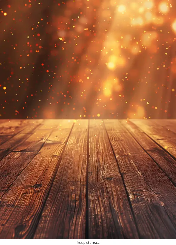 rays of light on a wooden table
