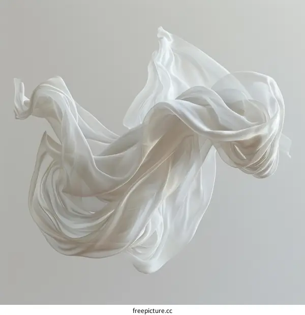 White Silk Fabric Flying in the Air