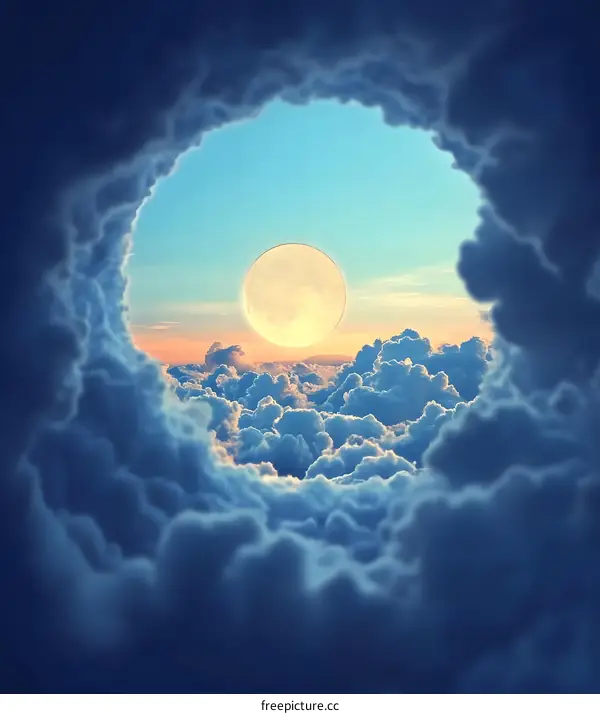Full Moon Through The Clouds