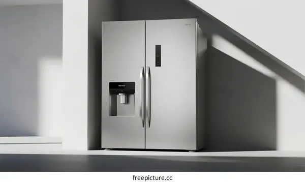 Modern Side-by-Side Refrigerator with Water Dispenser