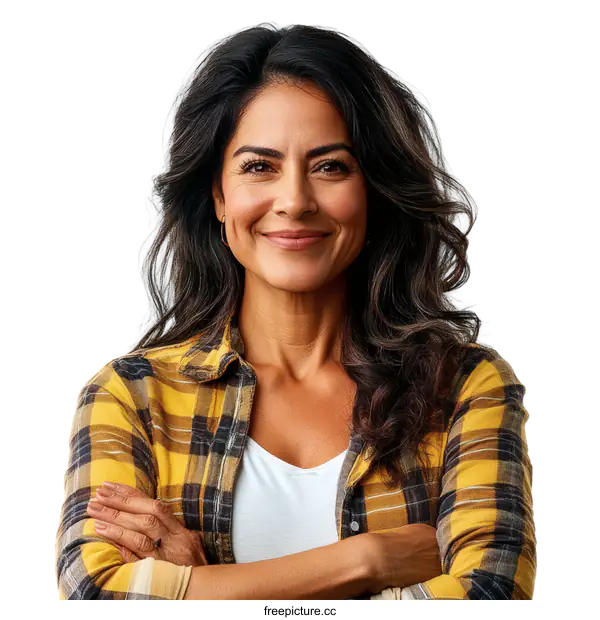 [Transparent Background PNG]Confident Hispanic Woman Portrait
