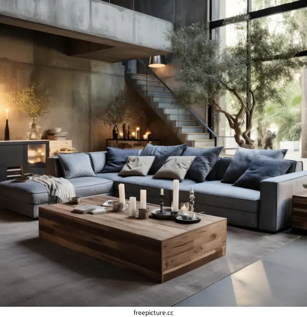 Modern Industrial Living Room Interior Design