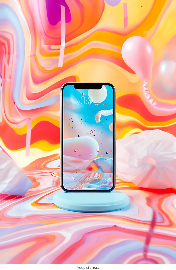 Colorful Abstract Background With Phone