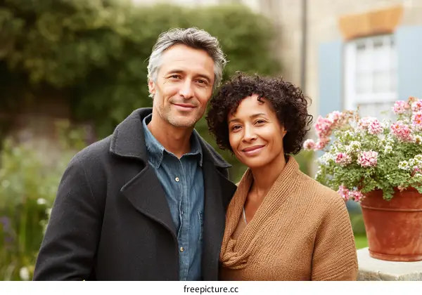 Happy Couple Portrait Outdoors