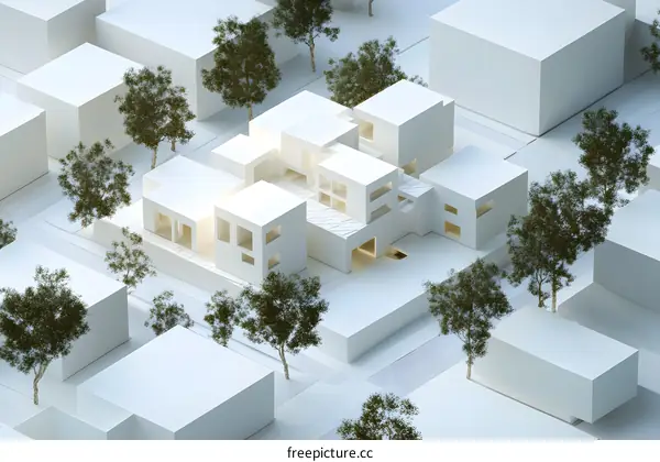 Minimalist Architectural Model of a Modern Cityscape