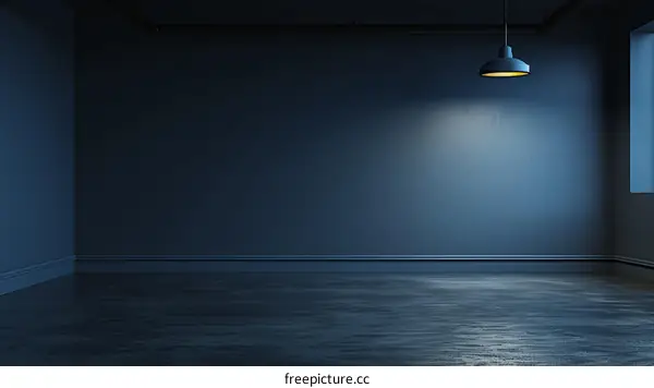 Industrial Dark Cement Floor Spotlight Room