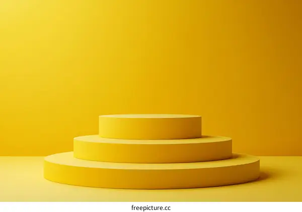 Yellow Geometric Display Podium Illustration