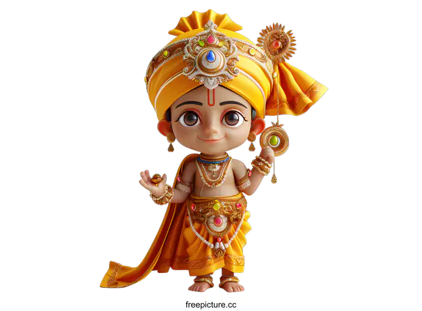 [Transparent Background PNG]Cute Little Krishna Illustration
