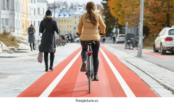 Urban Cycle Path with Pedestrians