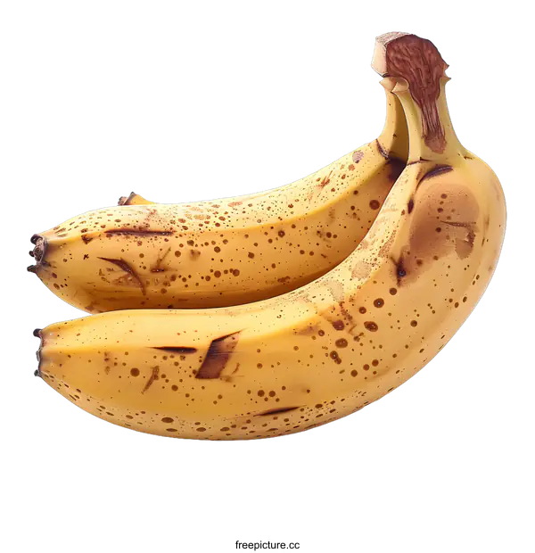 [Transparent Background PNG]Two Ripe Bananas on White Background