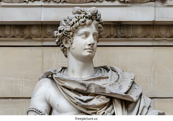 Close Up of a Stone Statue of a Man