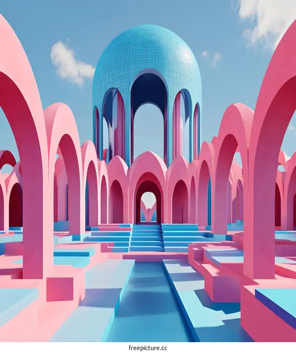 Abstract Architecture with Arches and Dome