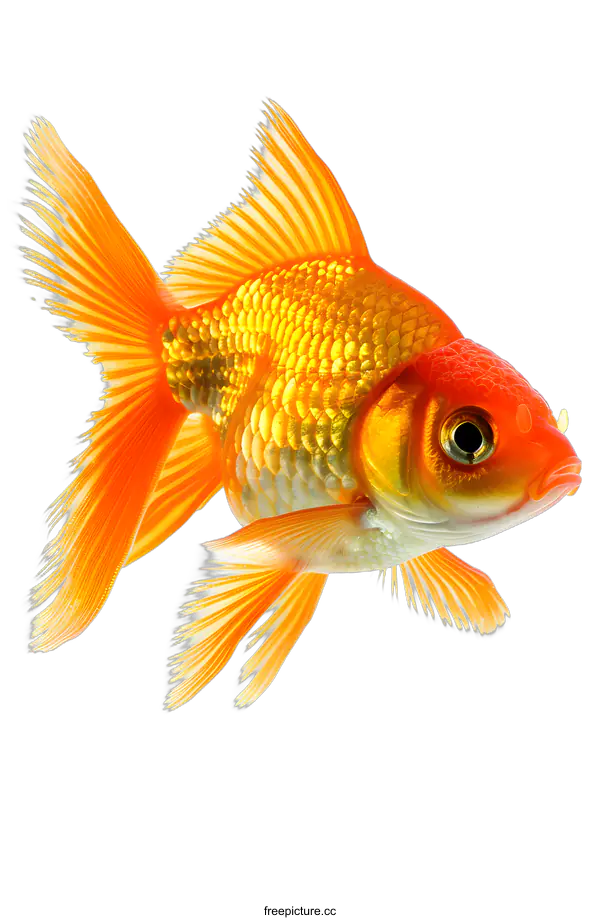 [Transparent Background PNG]A goldfish isolated on a white background