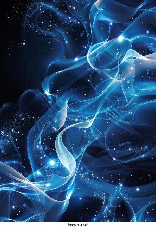 Abstract Blue Nebula Space Illustration