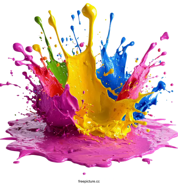 [Transparent Background PNG]Colorful Paint Splash Abstract Art