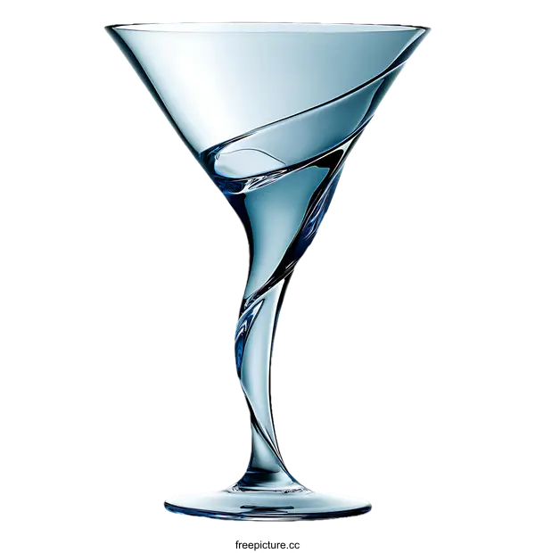 [Transparent Background PNG]Elegant Blue Martini Glass Design
