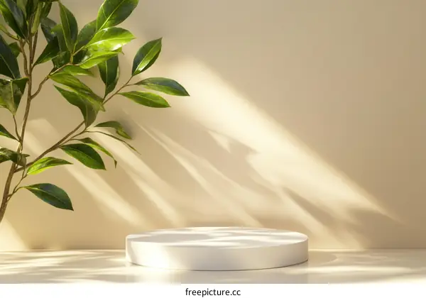 Elegant Minimalist Product Display with Greenery