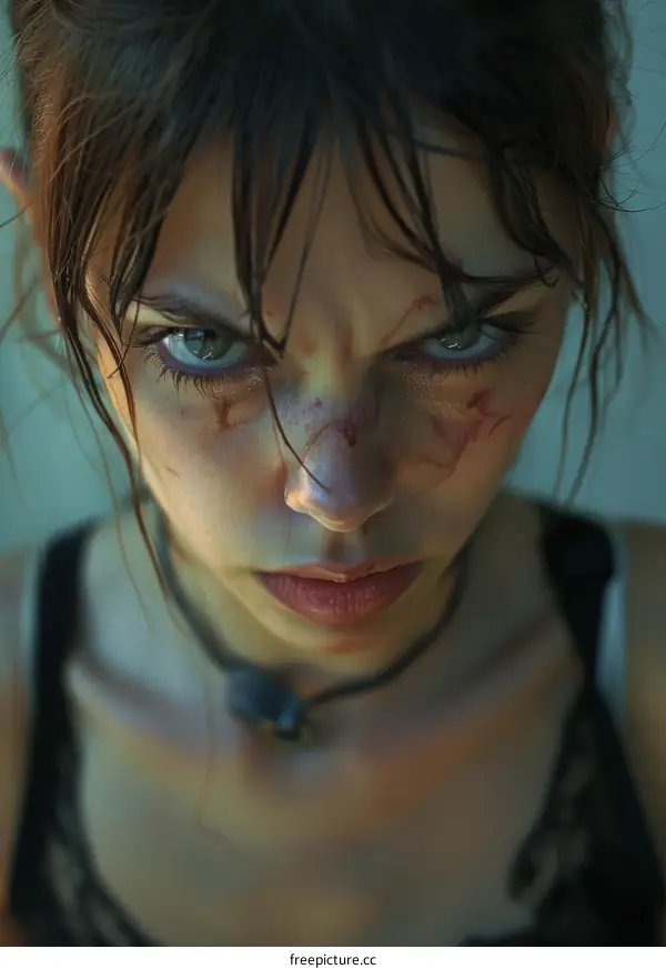 Close-up Portrait of a Female Character