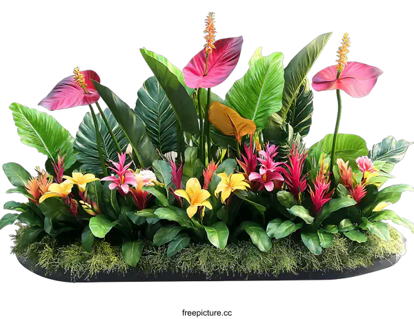 [Transparent Background PNG]Tropical Plant Arrangement With White Background