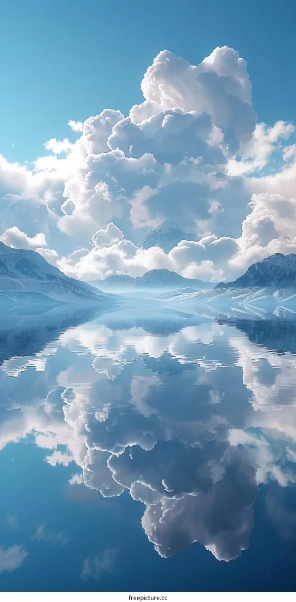 Mountain Range Reflection in Tranquil Lake