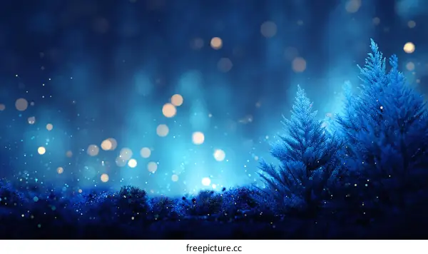 Mystical Winter Forest at Night