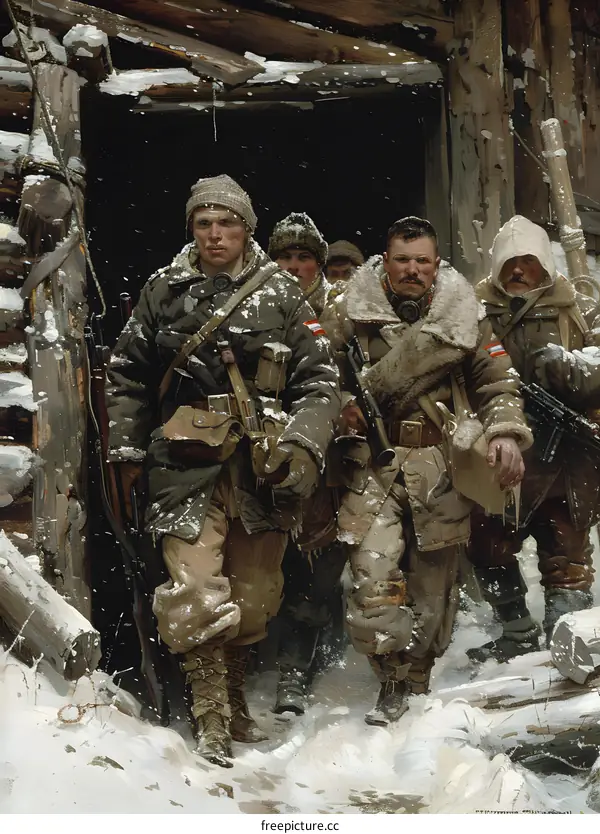 World War I, Italian soldiers in winter gear