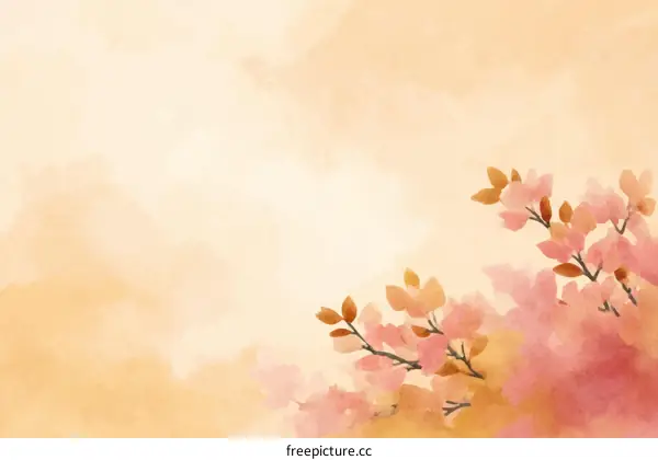 Delicate Watercolor Blossoms in Pastel Hues