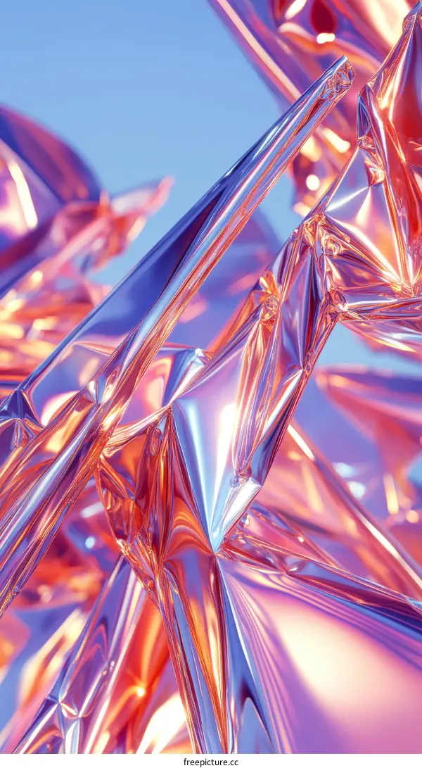 Abstract iridescent holographic foil art design