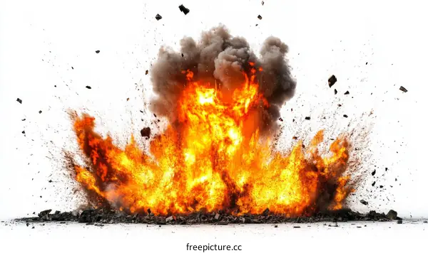 Explosive Blast Effect Isolated on White Background
