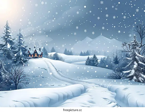 Tranquil Cabin Getaway in Snowy Mountain Paradise