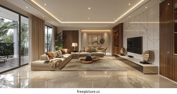 Luxurious Living Room with Modern Interior Design