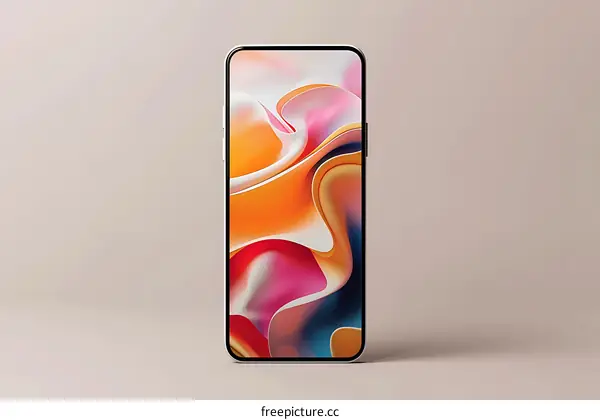 Abstract Colorful Shapes on Smartphone Screen