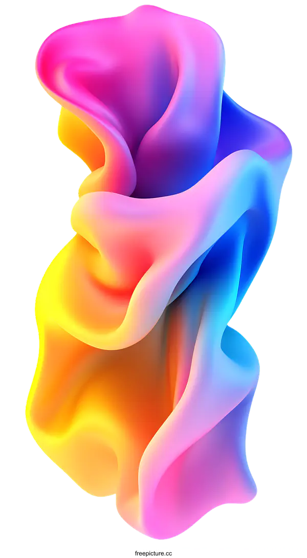 [Transparent Background PNG]Abstract Colorful Fluid Flowing Design