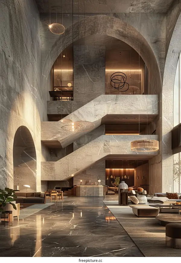 Modern Elegant Hotel Lobby Interior Design