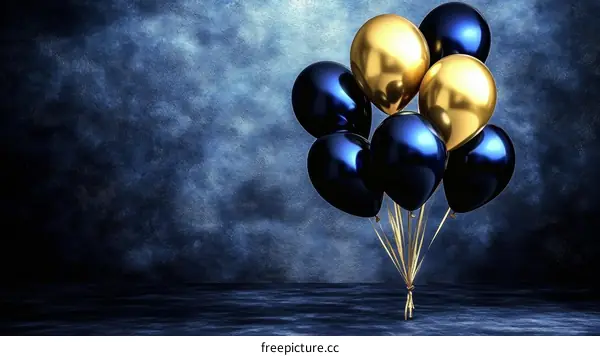 Dark Blue and Gold Balloons Festive Decoration