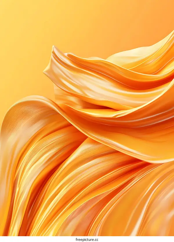 Abstract Yellow Fluid Swirling Background
