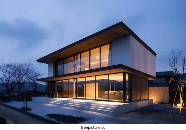 Modern Japanese House With Glass Walls